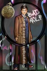 Art piece by Raven Oak featuring an art nouveau take on David's Doctor